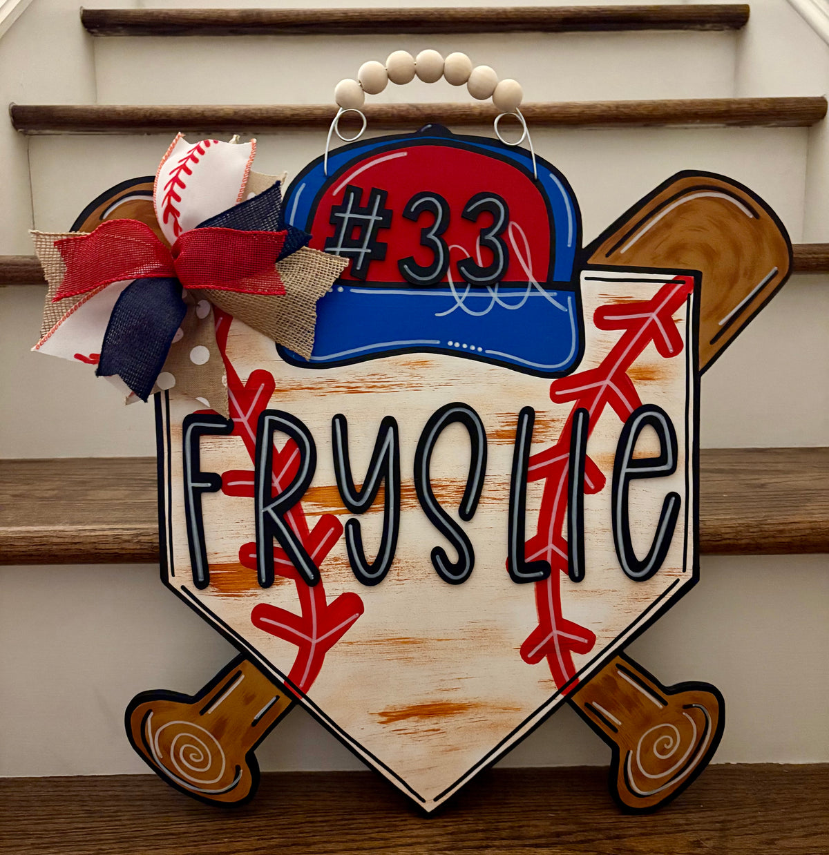 Personalized Baseball Home Plate Door Hanger
